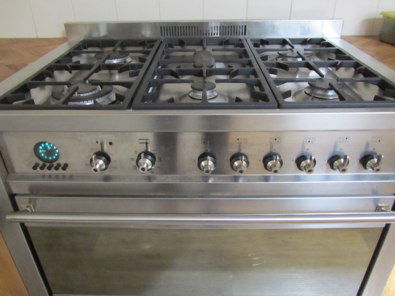 SMEG RVS 6 pits gasfornuis,,90 cm
