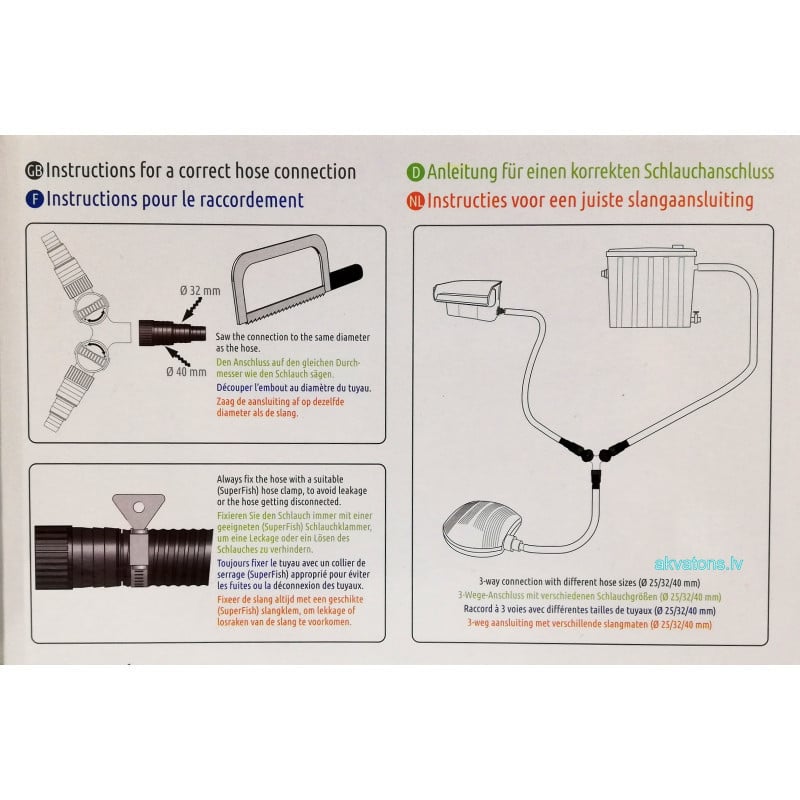 SuperFish Pond Y-Valve afsluiter drieweg kraan