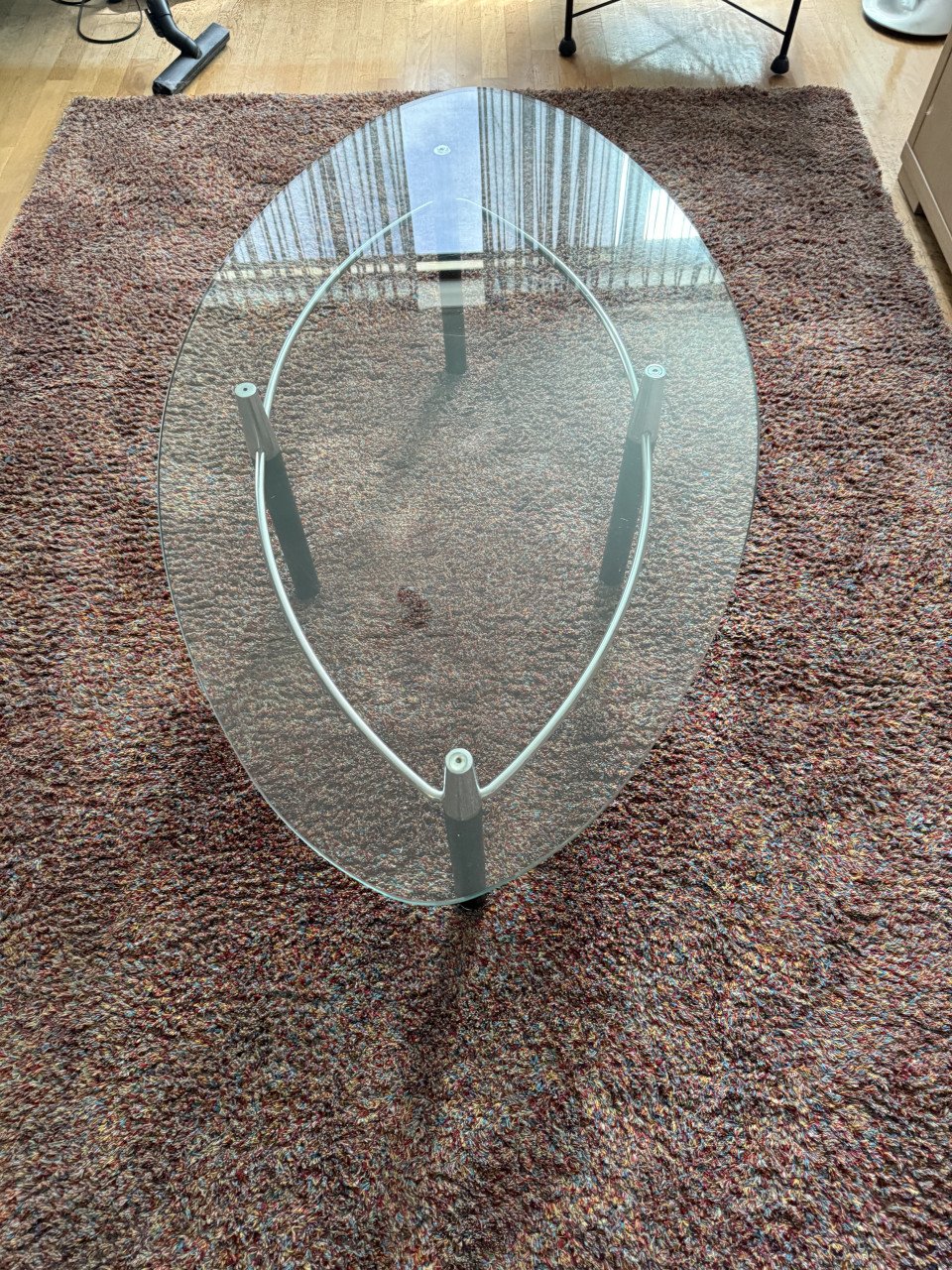 Moderne design glazen ovale salontafel