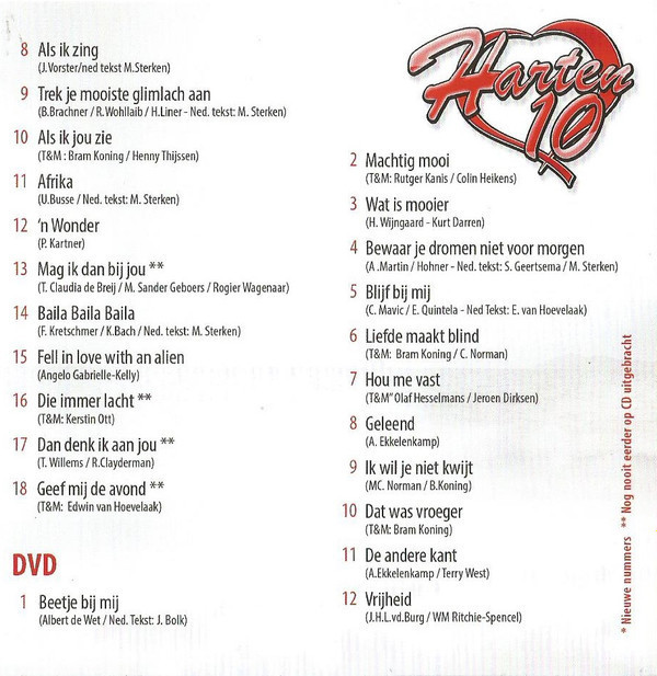 Harten 10 ‎– Bestemming Bekend 2cd/1dvd