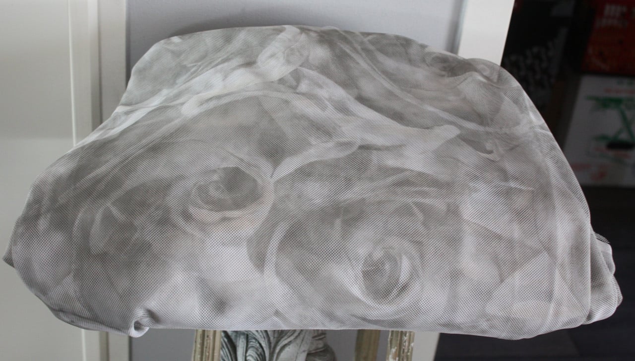 Lap stof transparant met rozenprint