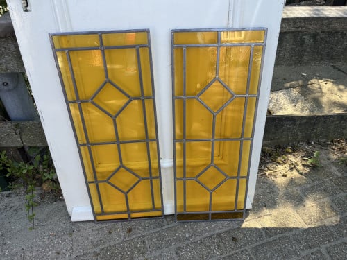 Glas in loodramen 2 stuks