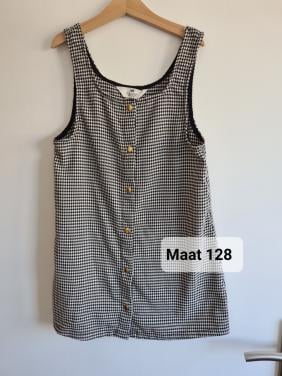 Zwart-wit piede de poule jurkje van H&M Maat 128