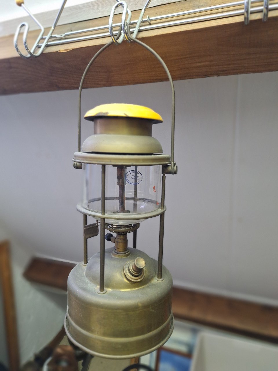 Te koop koperen lamp