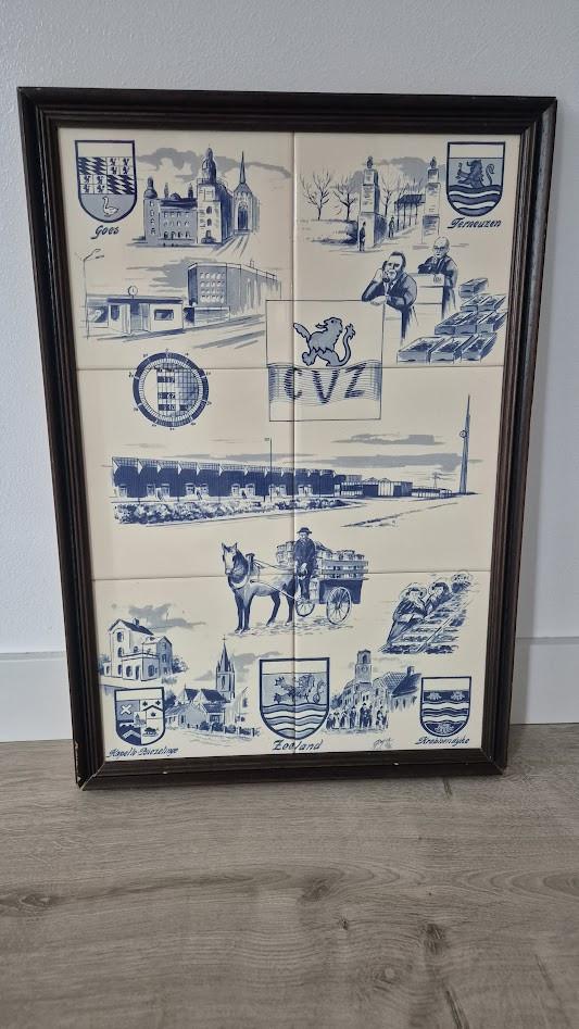 Tegeltableau ingelijst (Breedte 34,5cm / Lengte 49cm)