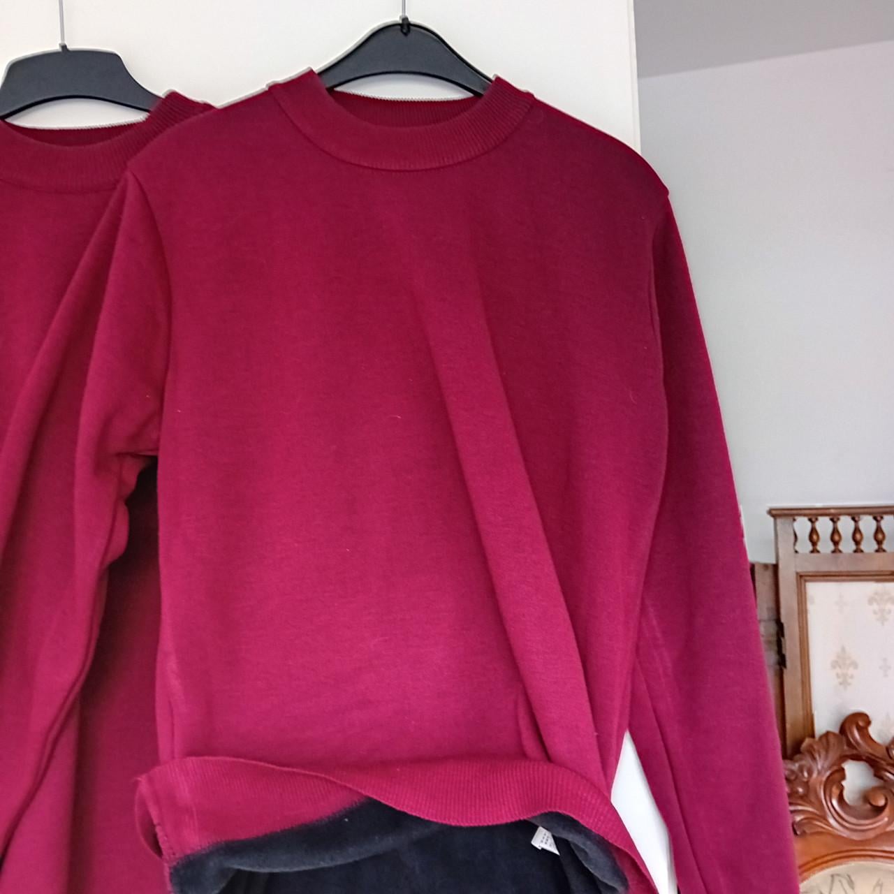 Fleece gevoerde warme donkerrode trui