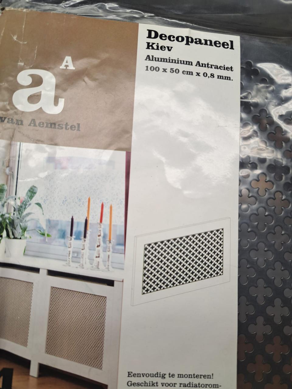 Decor paneel aluminium voor o.a. radiatorombouw