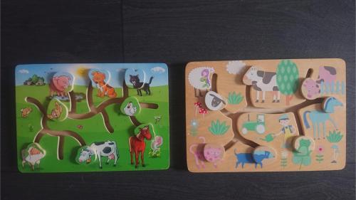 Houten puzzeldieren boerderij 2 x