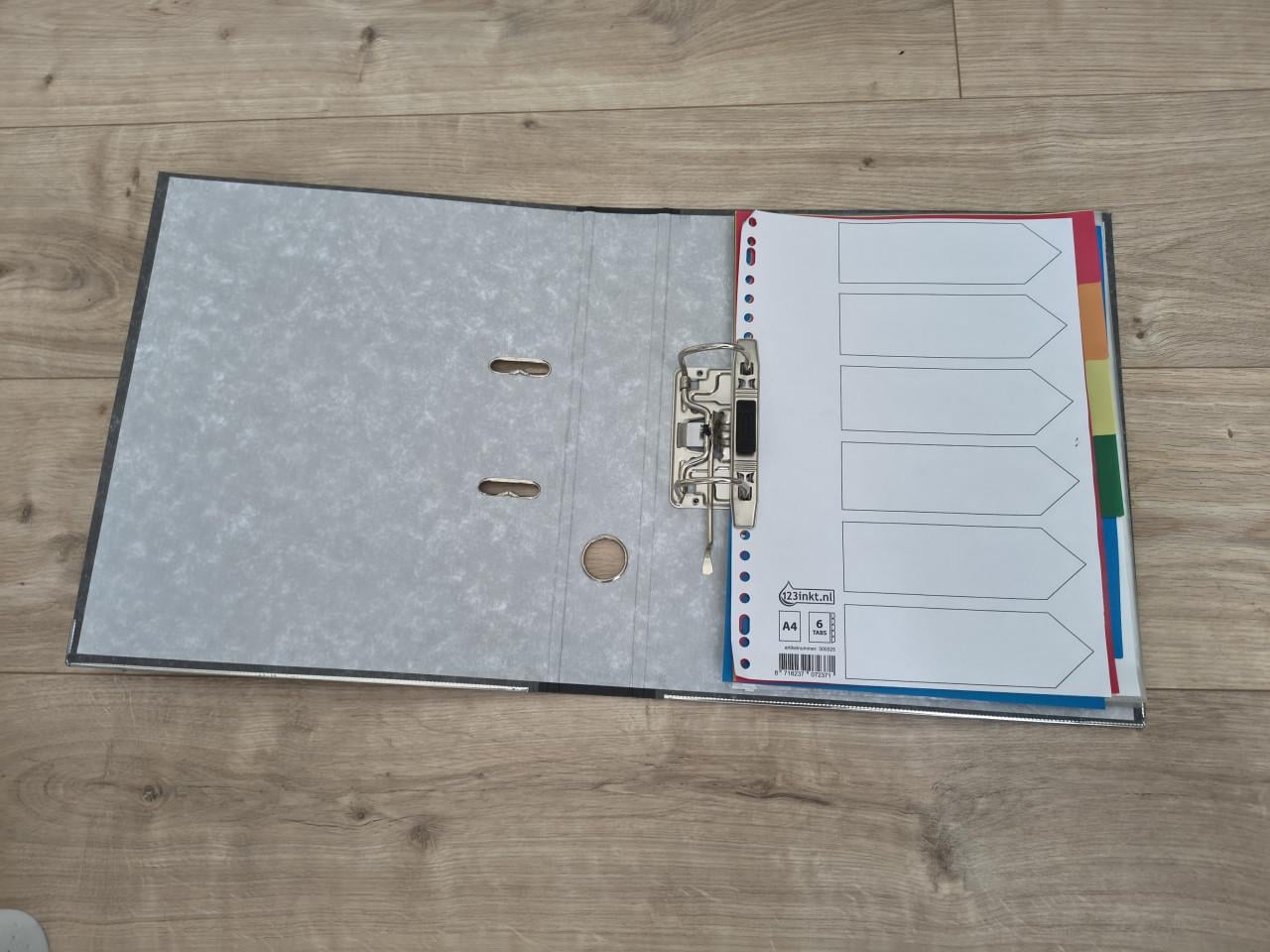Ordners met schutbladen en hoezen