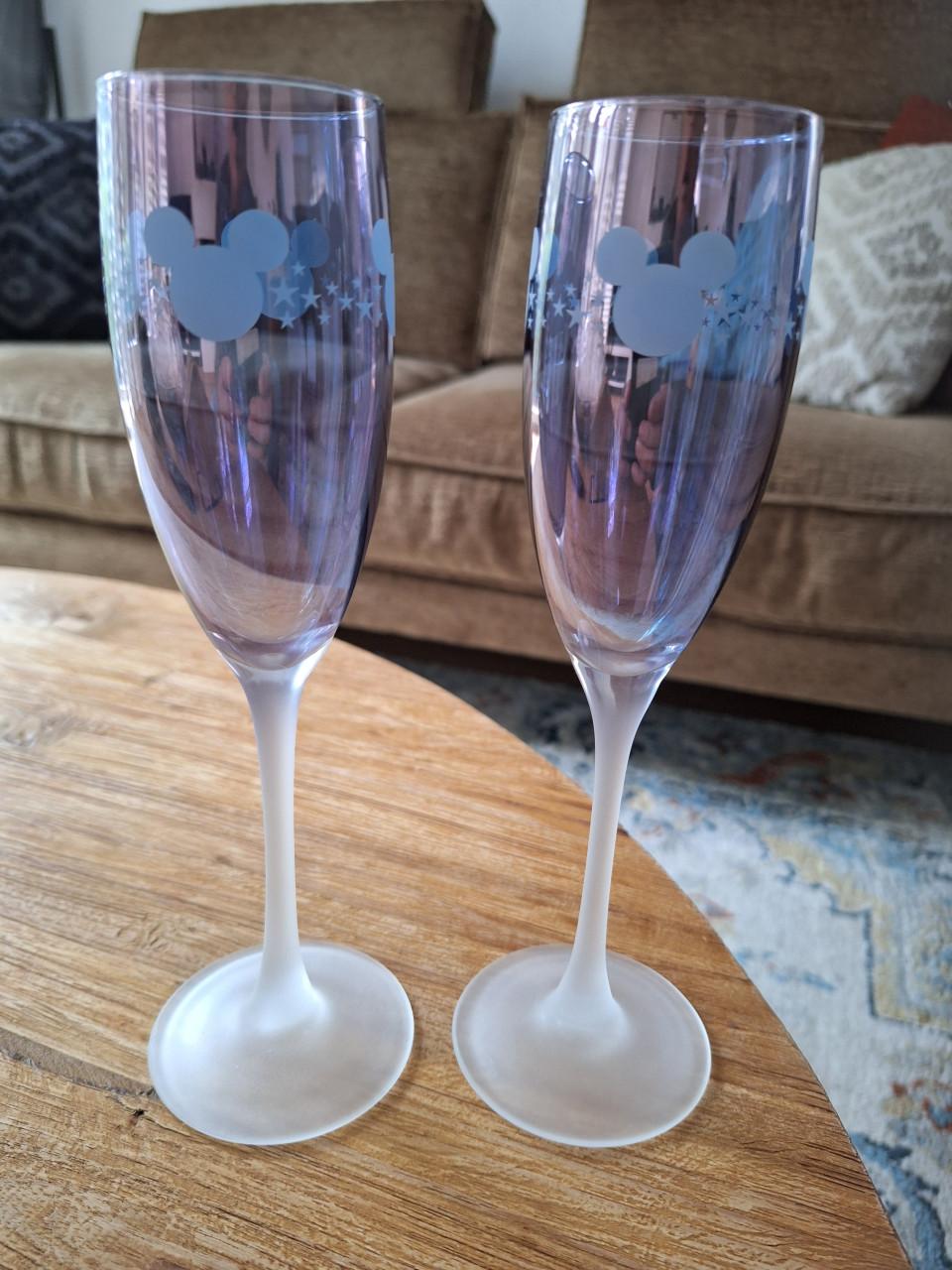 Walt Disney champagne glazen (2x)