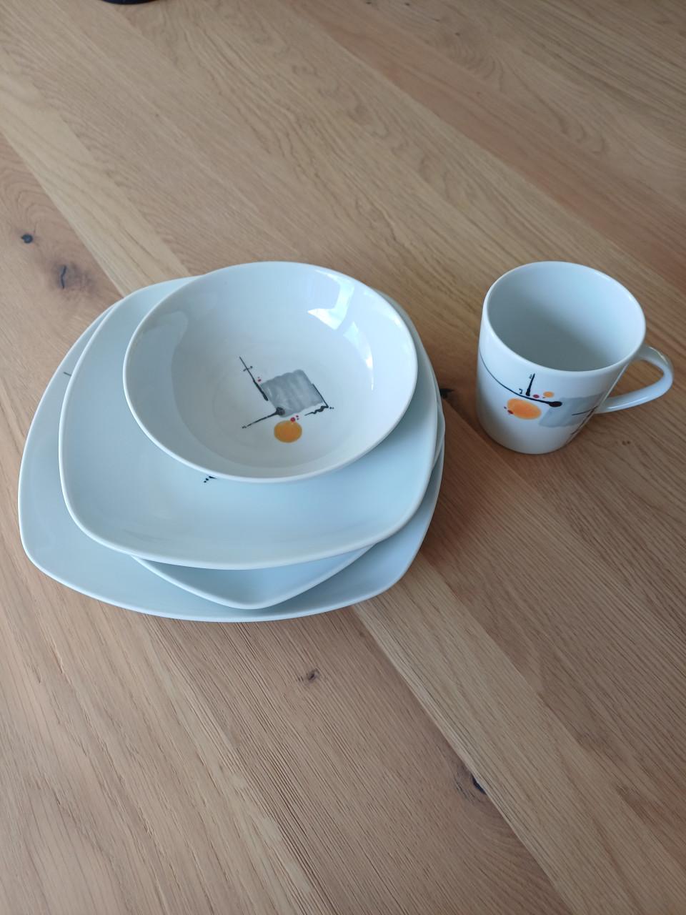 Vrolijk  gekleurde Servies set Sunrise