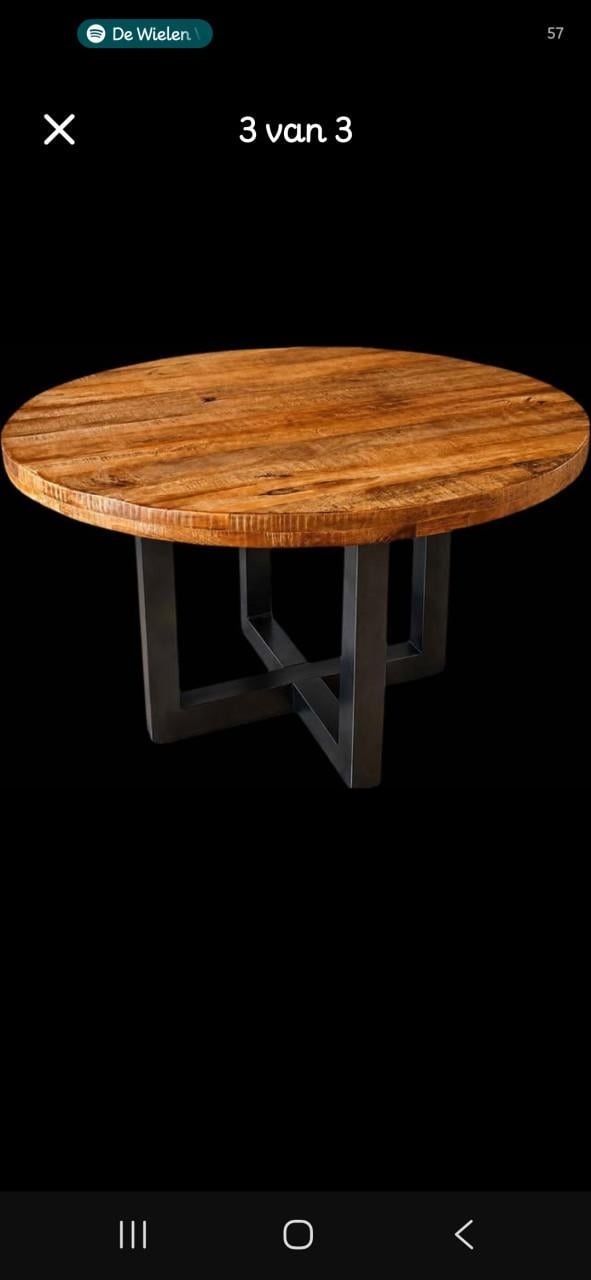 Ronde manghouten eettafel 130cm