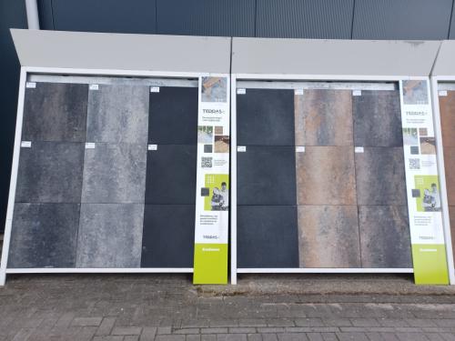 Actie! Terrastegel + ( met mini  facet ) 60x60x 4cm  €21.45 per m²