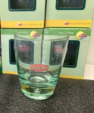 Icetea Glazen, Lipton Ice Tea, nieuw in origineel doosje. Met luchtbel.