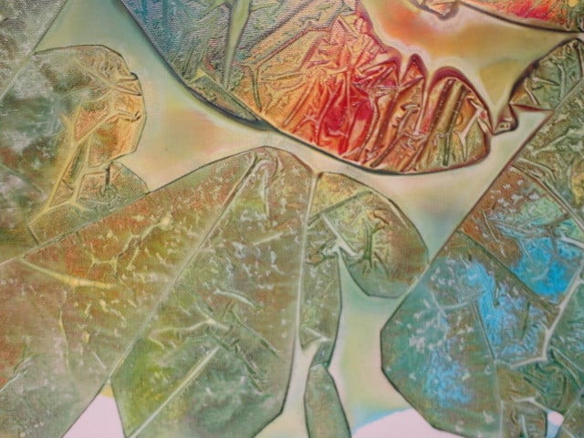 " Leaf " Prachtig Acrylschilderij