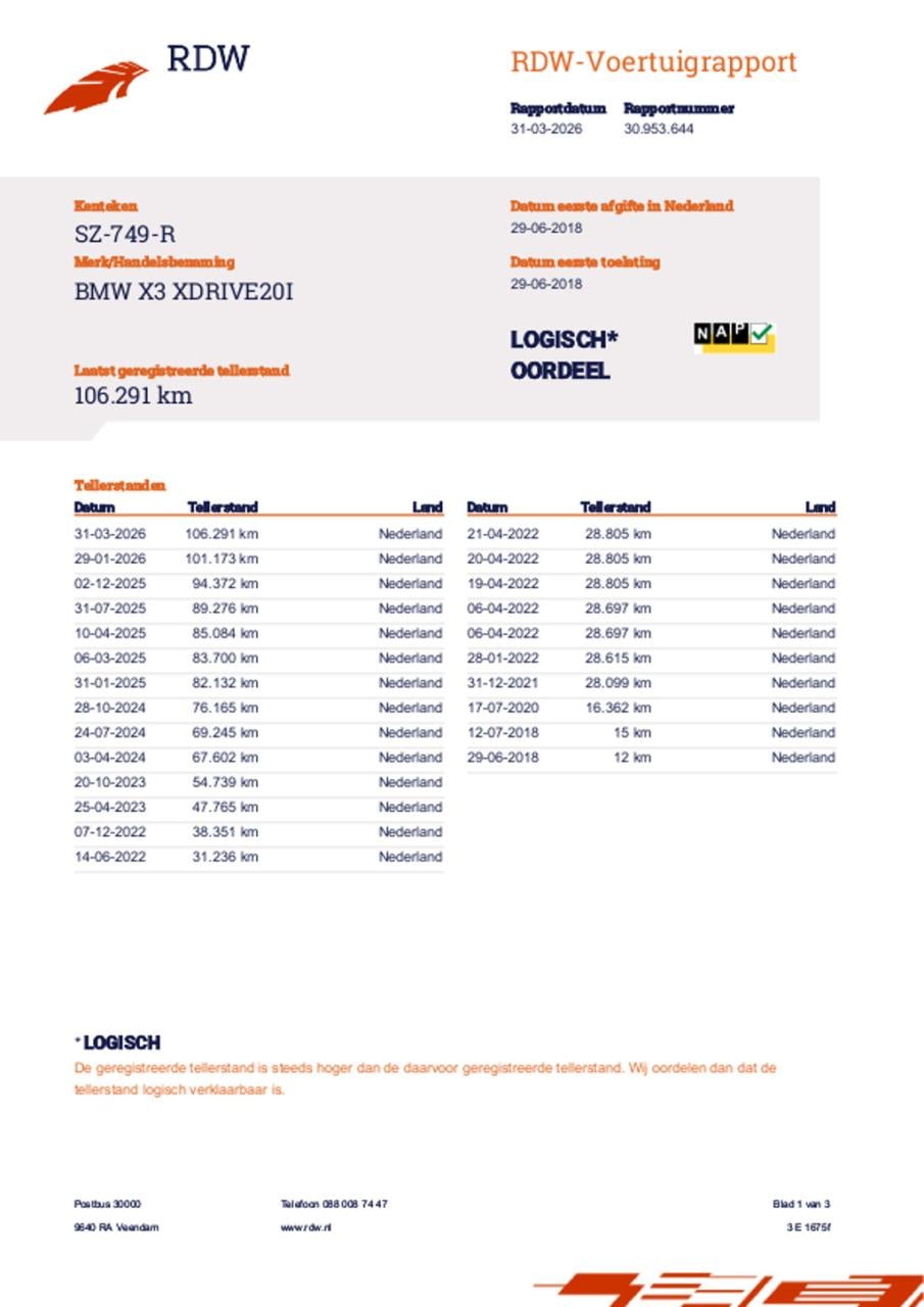 BMW X3 xdrive20i high executive nl auto, pano, trekhaak, stoelverw, led, el