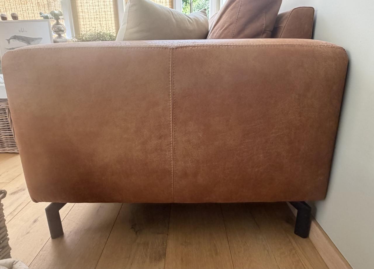 Stoere leren/suede 2/3 bank