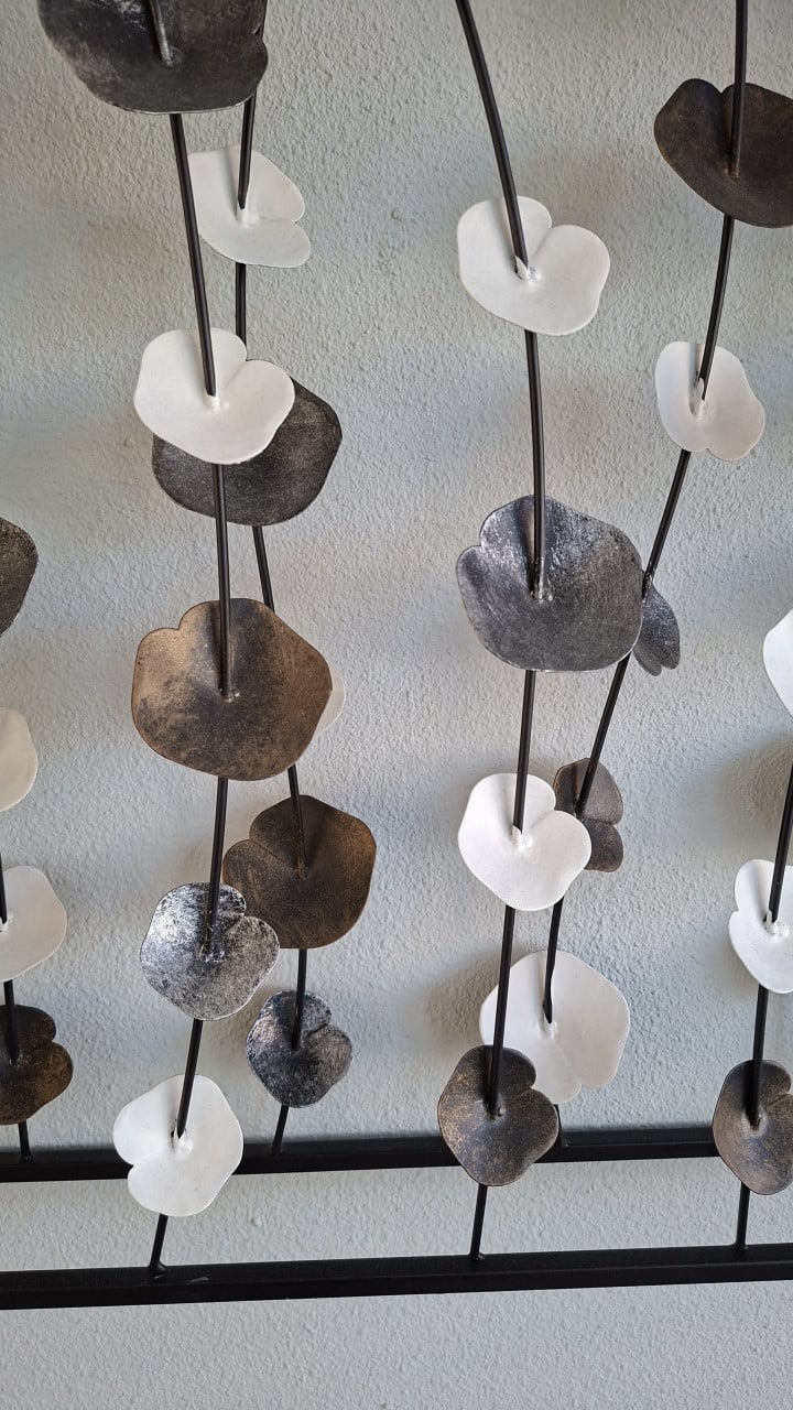 Stalen wanddecoratie, meerkleurig, 70x100cm