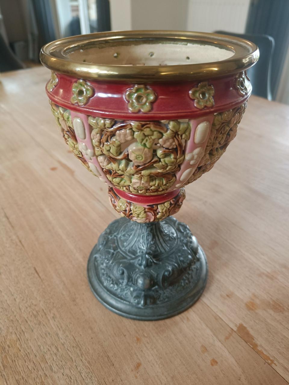 Antieke staande olielamp