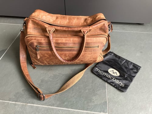 Micmac Bags leren luiertas Oklahoma cognac bruin