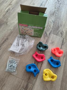 Set nieuwe klimstenen met toebehoren, klimgrepen klimmuur.