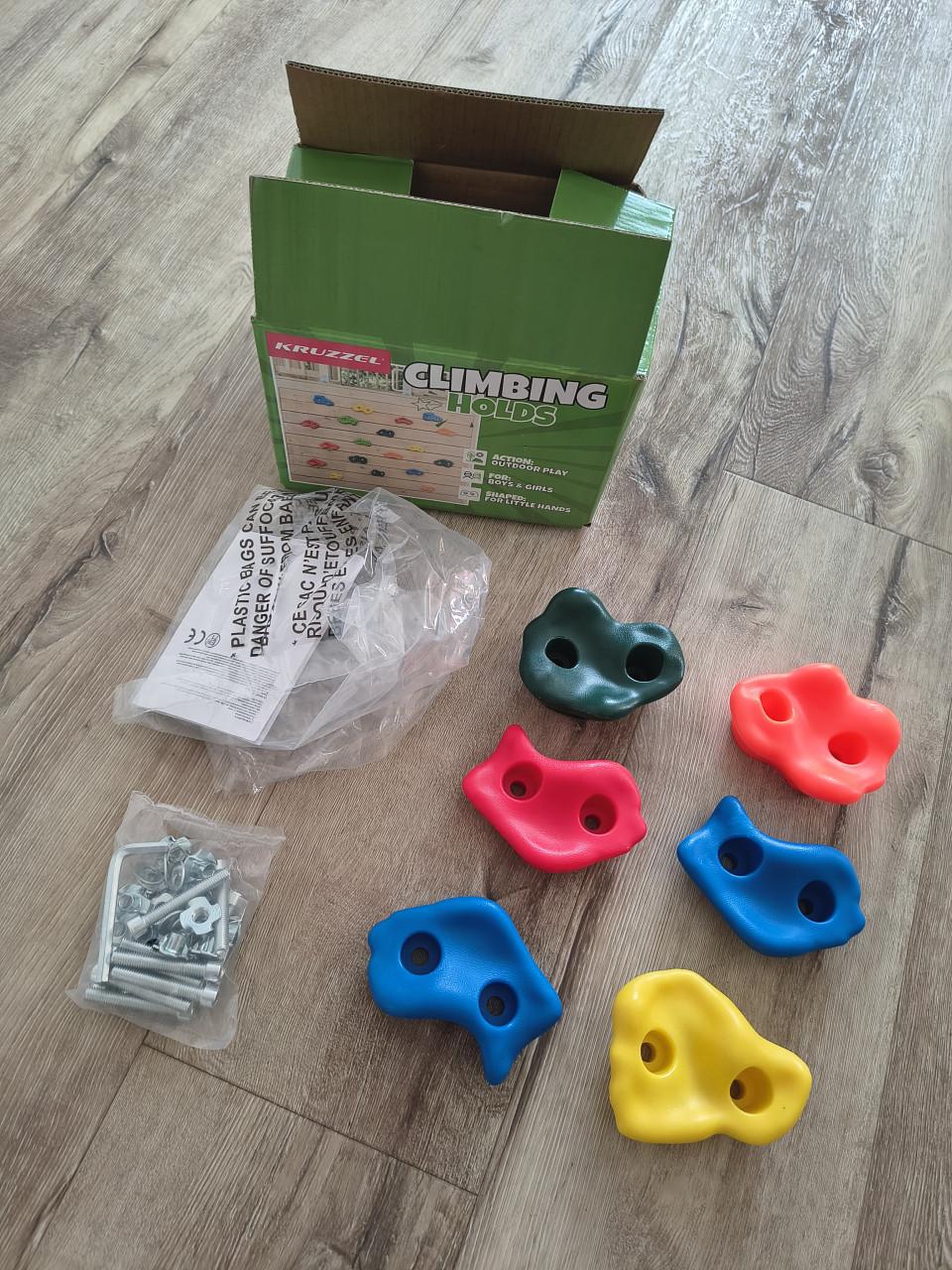 Set nieuwe klimstenen met toebehoren, klimgrepen klimmuur.