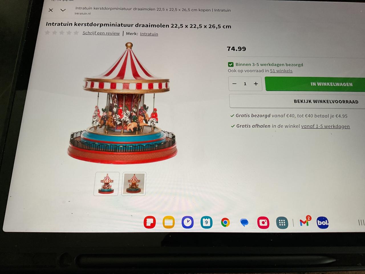 Draaimolen kerstdorp