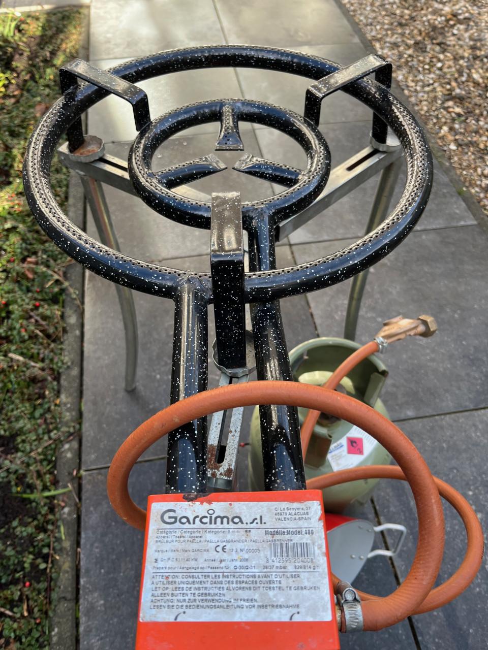 Orginele Spaanse Garcima Paella set inc. gasfles en pannen