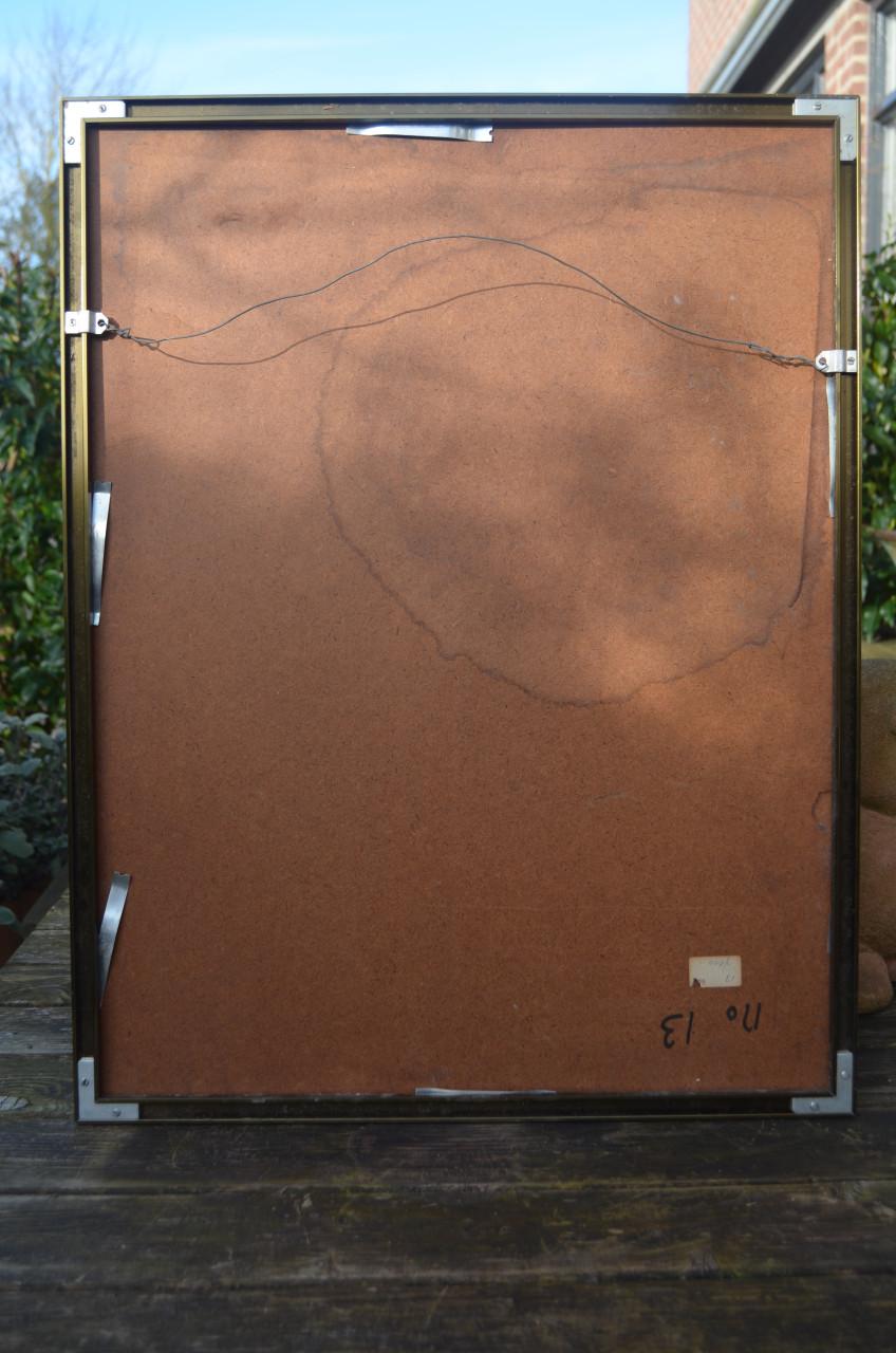 Leuke pastel '4 reigers' gesign. gedat. goede staat