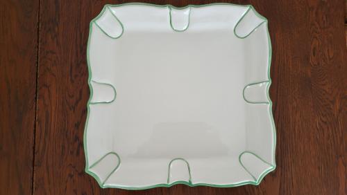 Vierkante schaal Italiaans aardewerk 27,5 cm