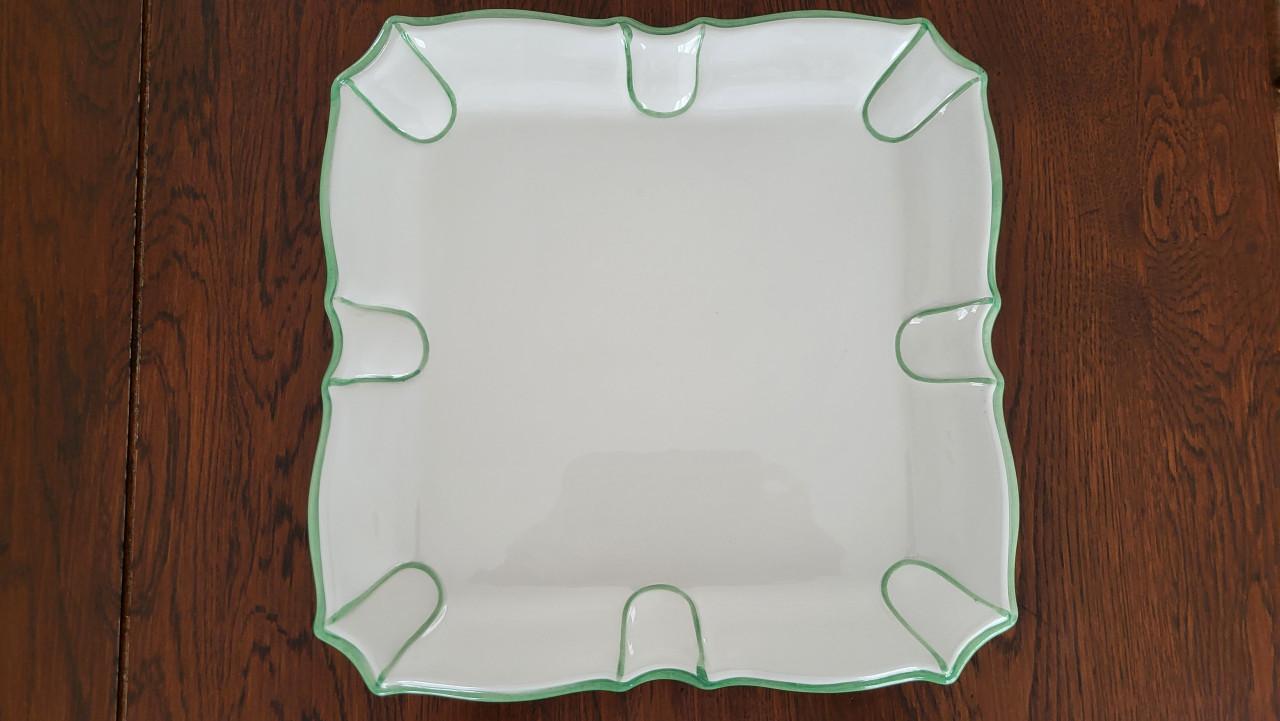 Vierkante schaal Italiaans aardewerk 27,5 cm