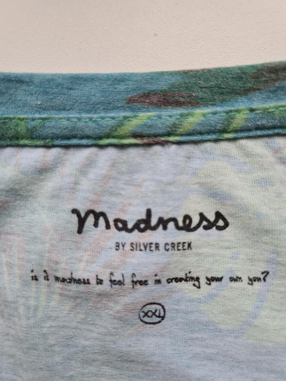 Madness blauw / groen print shirt Maat XL