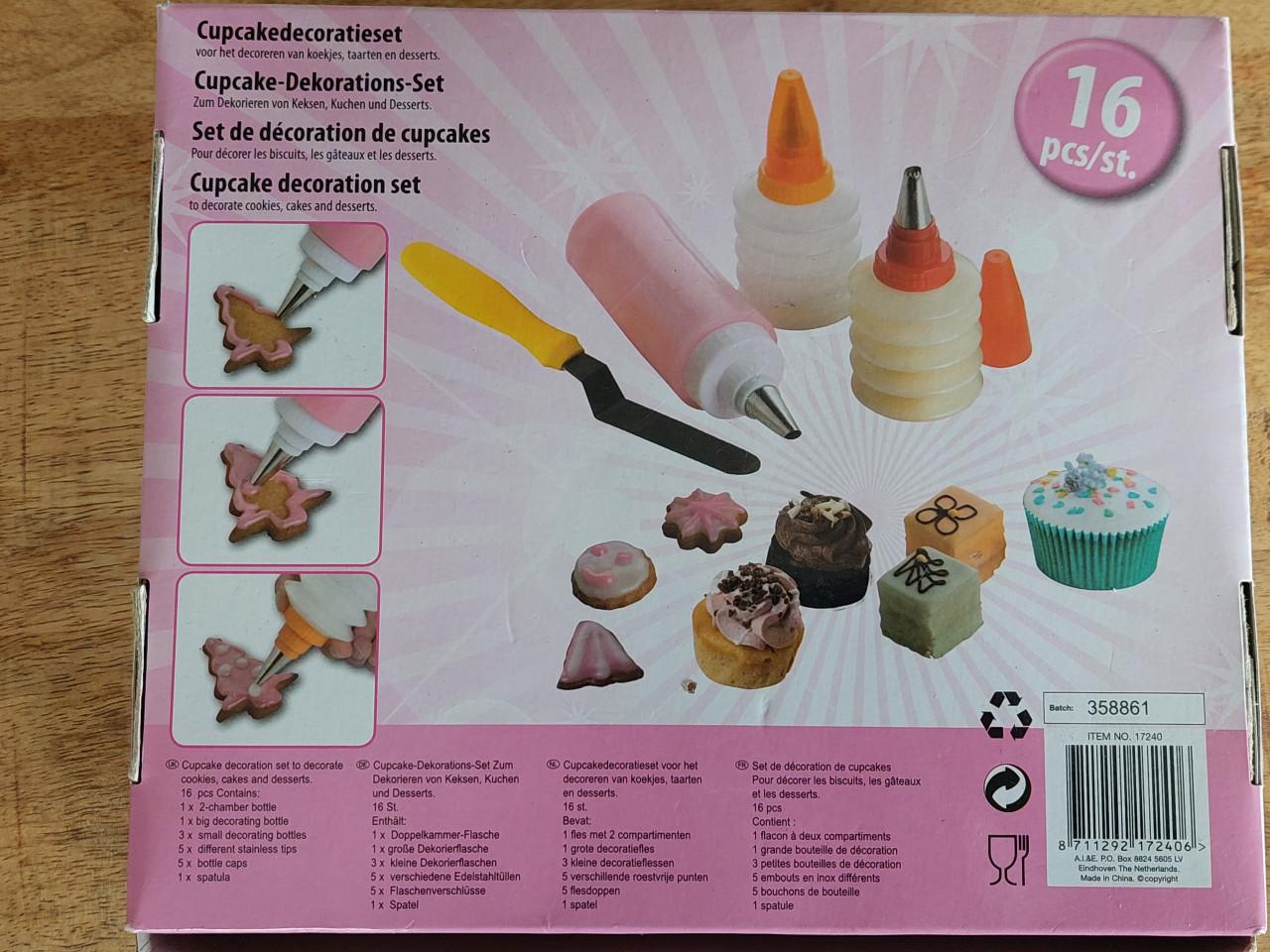 Nieuwe cupcake decoratieset