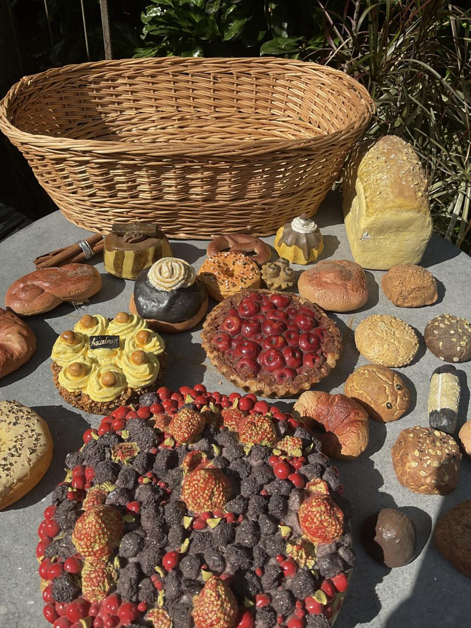 Etalage materiaal van een bakkerij