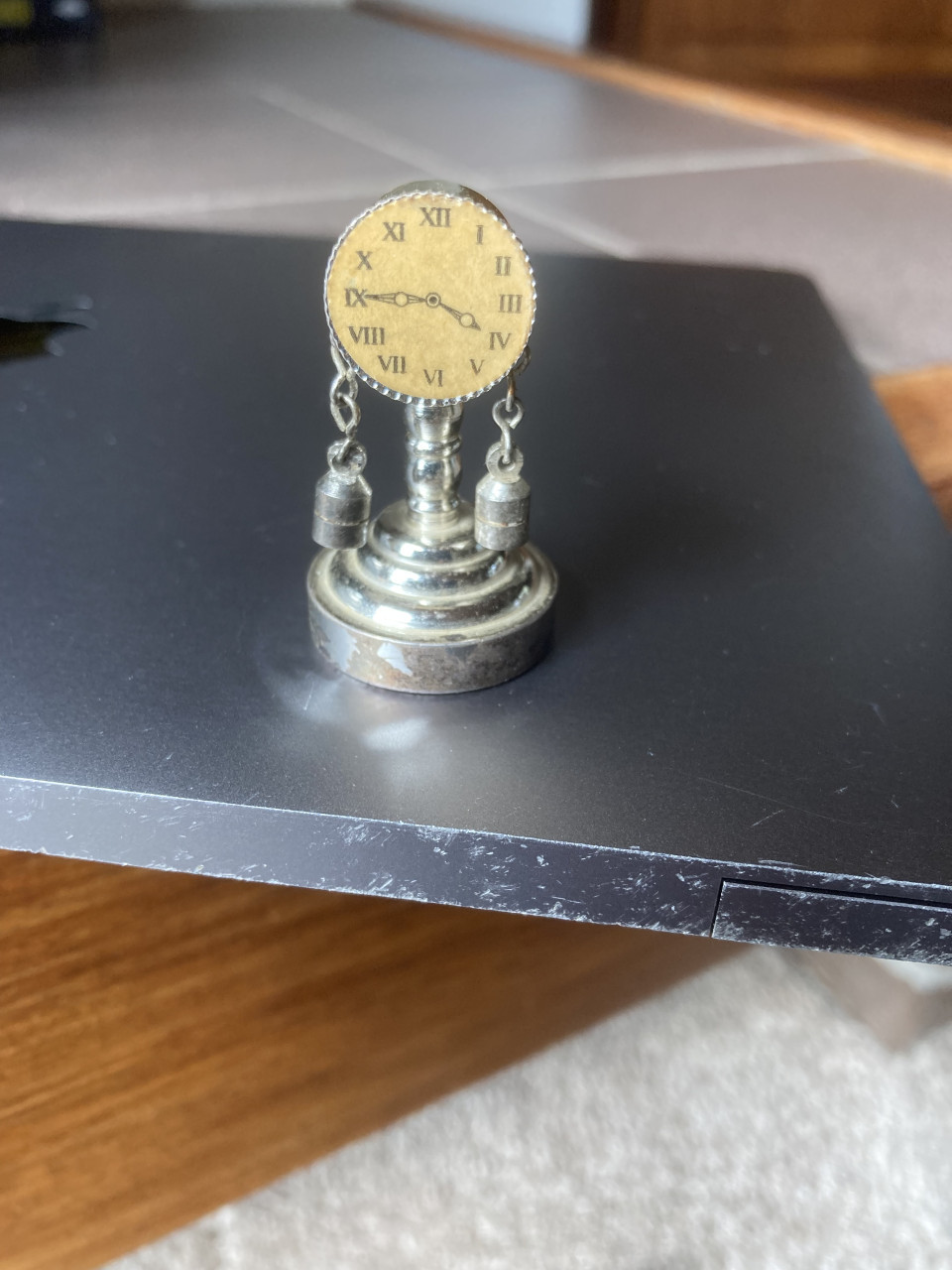 Vintage Miniatuur staande klok poppenhuis