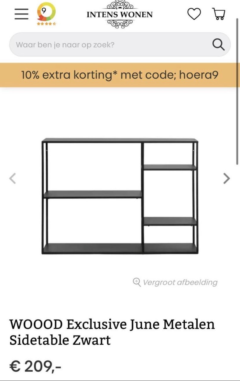 WOOOD sidetable, zwart