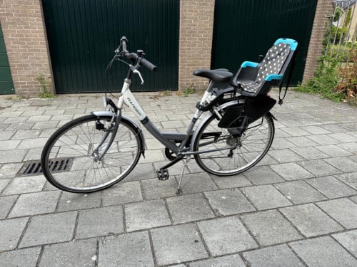 Damesfiets met kinderzitje