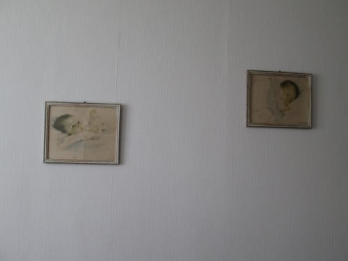 2 oude slaapkamer lijstjes wakertje en slapertje