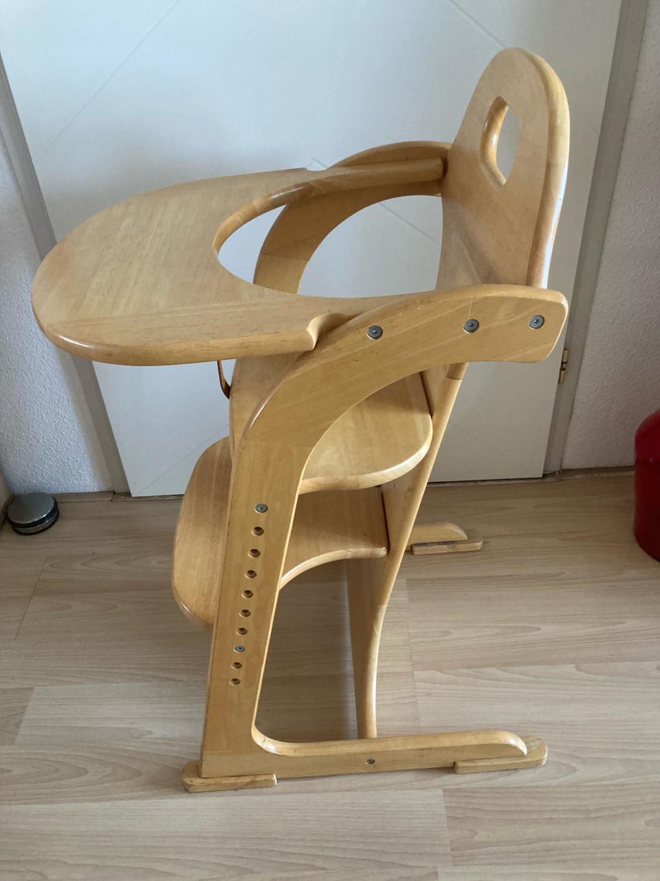 Meegroei kinderstoel blank hout