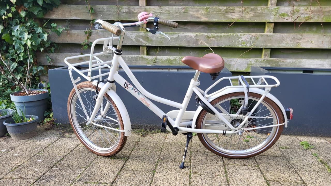 Meisjesfiets Alpina 20 inch met terugtrap rem en handrem voor