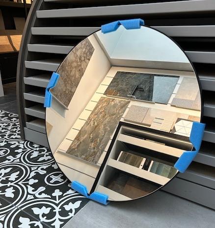 Ronde spiegel met zwart frame 80cm