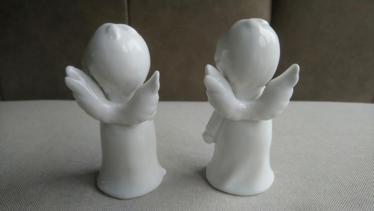 Set porseleinen engeltjes kerst h 12 cm
