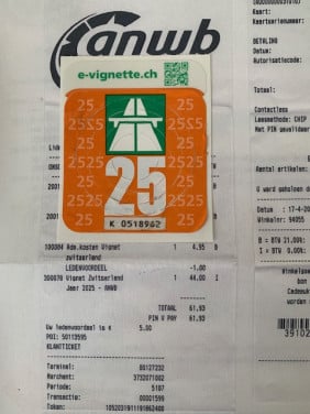 Autobaan vignet Zwitserland