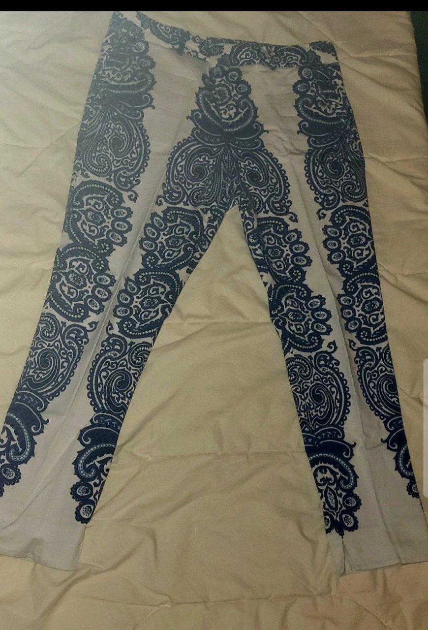 Broek blauw wit van de Zara maat 40
