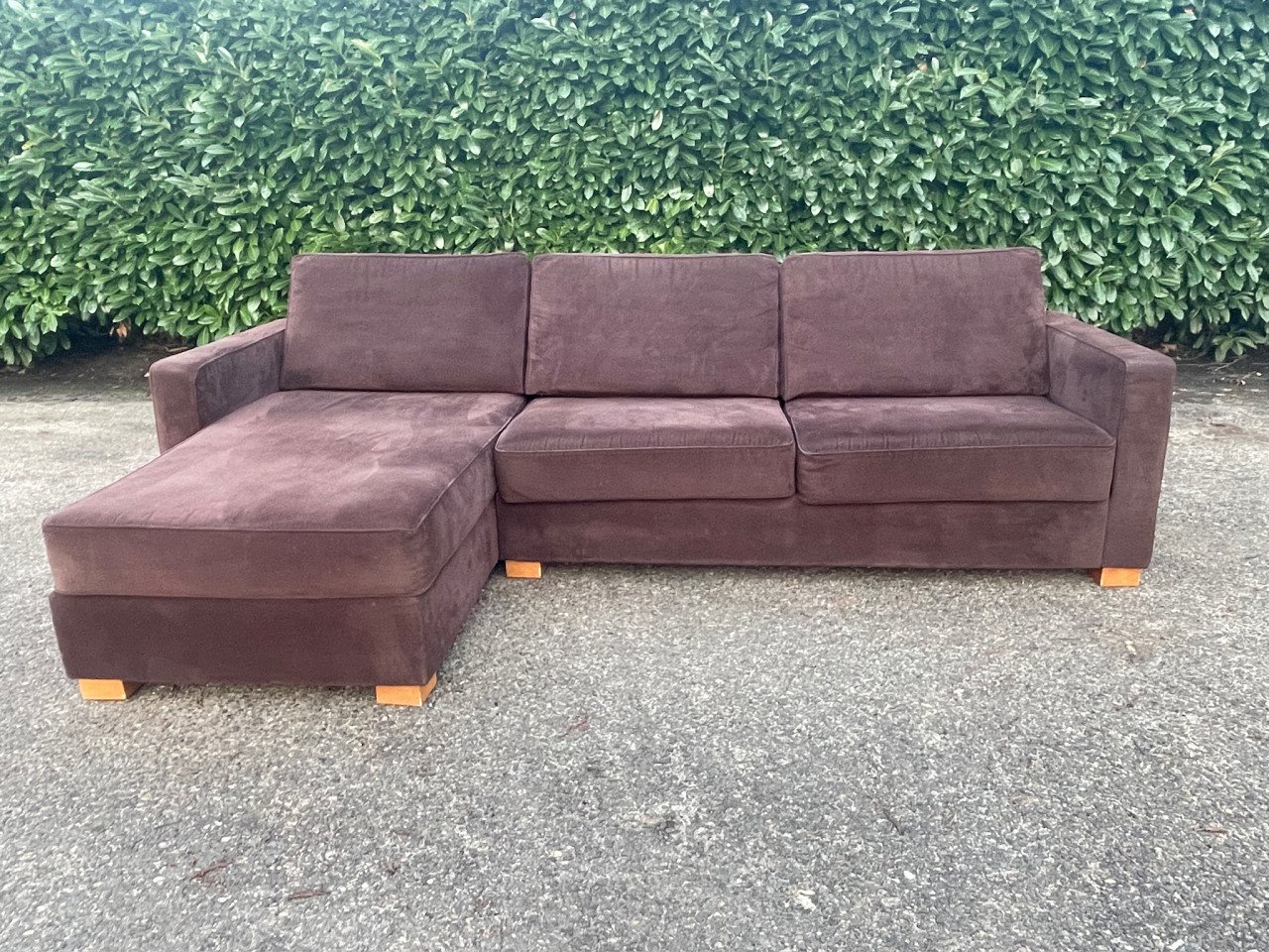 GRATIS LEVERING HEEL NL Bruin Montel Stoffen Hoekbank
