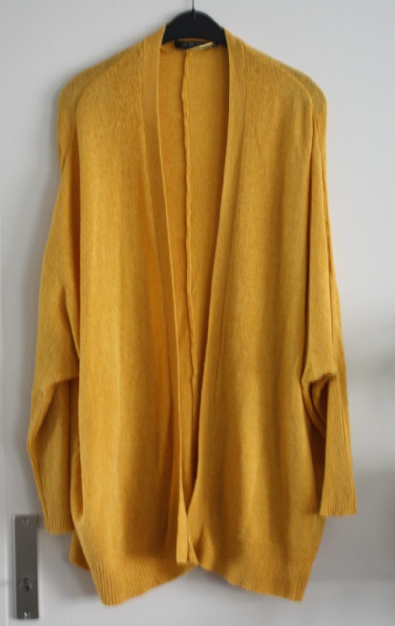 Oker gele gebreid vest maat xxl