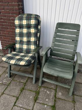 2 x Hartman Tuinstoelen met verstelbare leuning met tuinstoelkussens