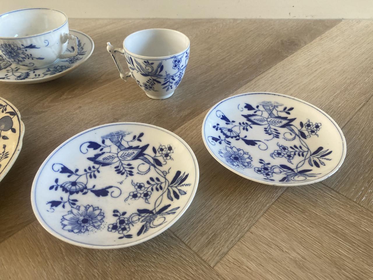 8 stuks Porcelein regout zwiebelmunster