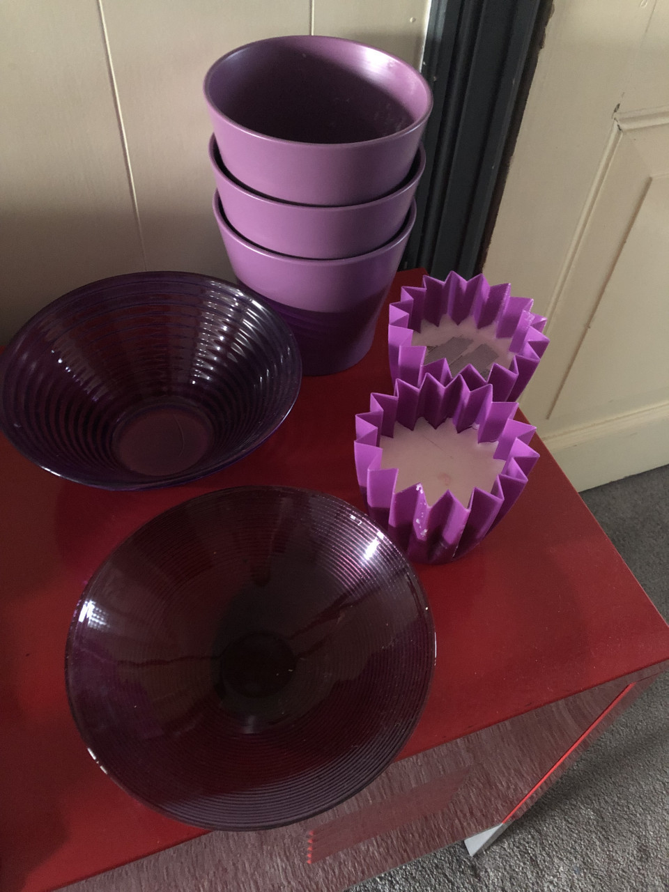 4 paarse kussenhoesjes