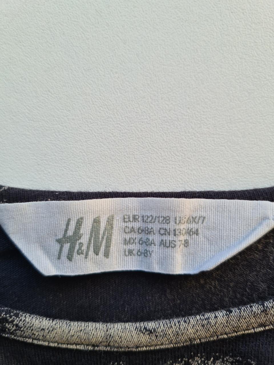 H&M zwart-beige Tie Dye jurk  Mt 122-128